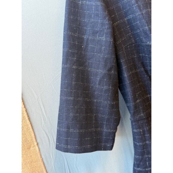 Antonelli Firenze Italy Blue/Grey Houndstooth Dress Leather Collar E44 US8 - Picture 5 of 12